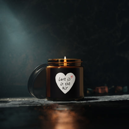 Love Is in the Air Soy Candle — Amber Jar Scented Candle (Romantic Gift)