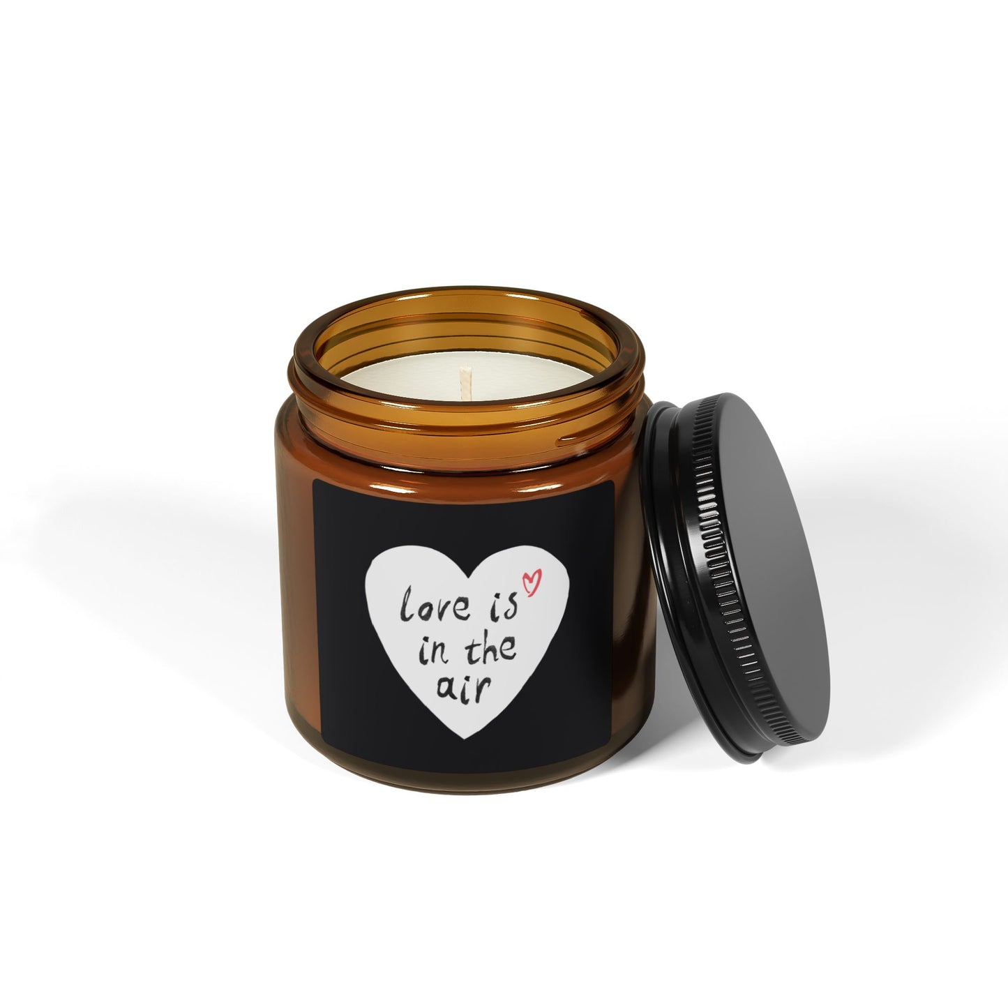 Love Is in the Air Soy Candle — Amber Jar Scented Candle (Romantic Gift)