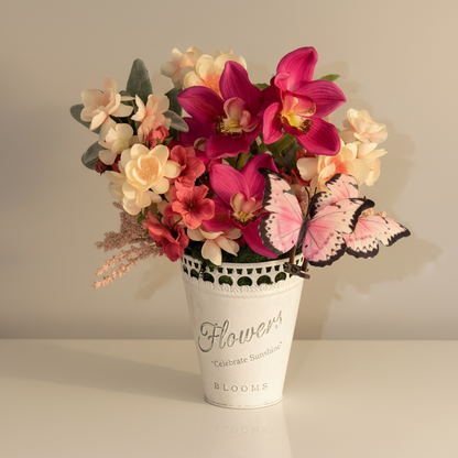 Pink Orchid & Butterfly Arrangement — "Celebrate Sunshine"